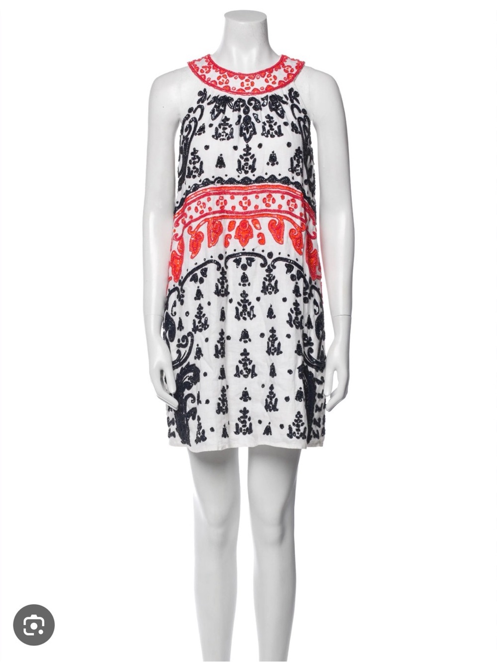 Calypso St. Barth Black and Red Beaded Dress